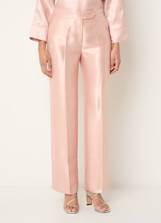Xandres Peyvin high waist wide leg pantalon met metallic finish