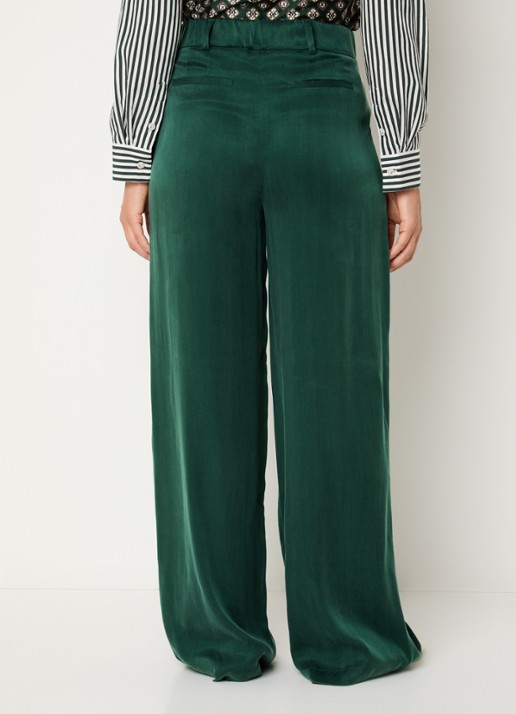 Xandres Phia high waist loose fit pantalon met steekzakken - achterkant groen
