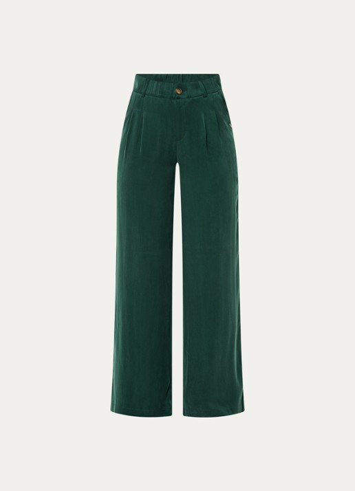 Xandres Phia high waist loose fit pantalon met steekzakken - voorkant 3 groen