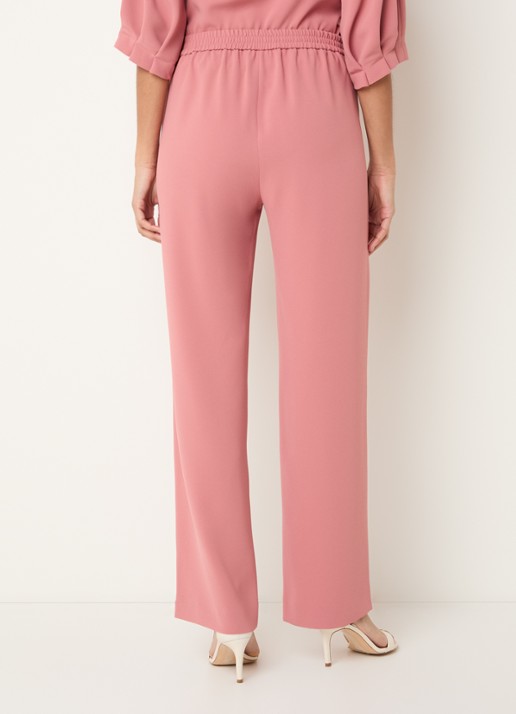 Xandres Phocas high waist straight fit pantalon met steekzakken - achterkant koraal