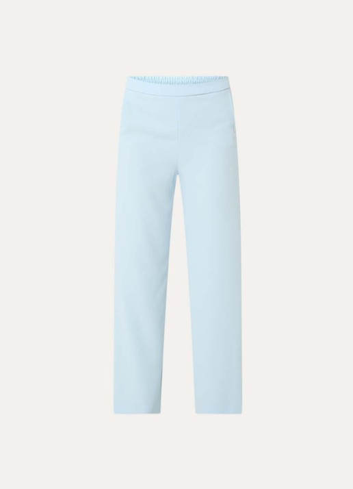 Xandres Phocas high waist straight fit pantalon met steekzakken - voorkant 2 lichtblauw