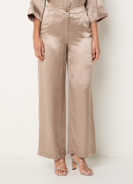 Xandres Phocos high waist straight fit pantalon met metallic finish