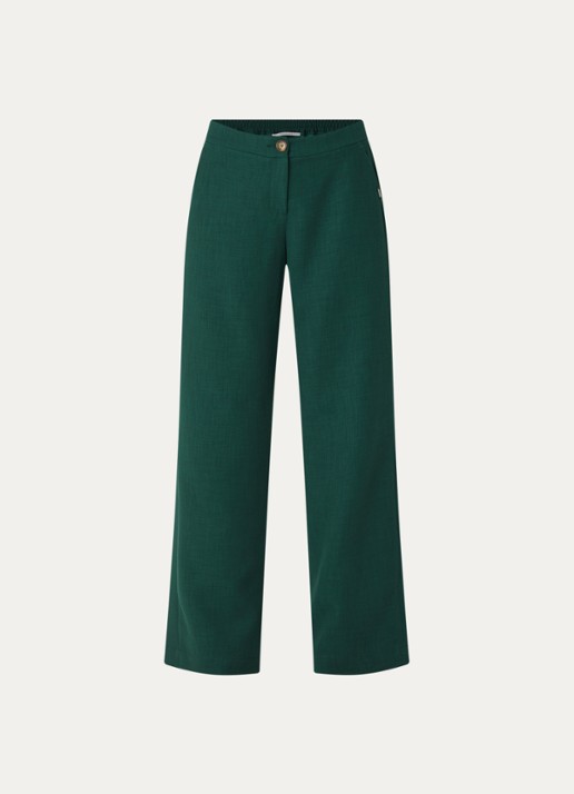 Xandres Phocus high waist wide fit pantalon met steekzakken - voorkant 2 groen