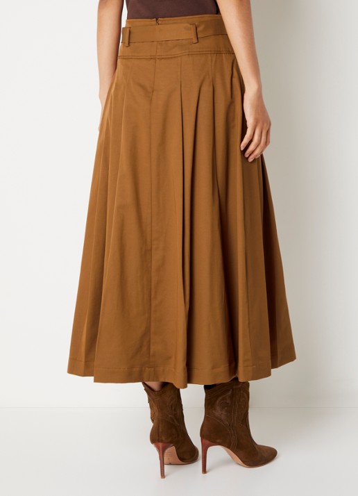 Xandres Raky maxi rok met ceintuur - achterkant 4 roestbruin