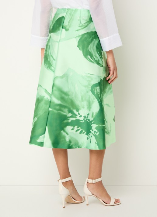Xandres Rayma midi A-lijn rok met bloemenprint - achterkant groen