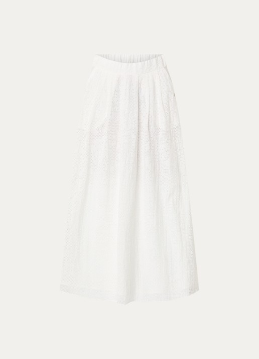 Xandres Rive maxi A-lijn rok met mesh - voorkant 2 wit