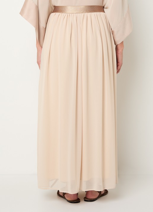 Xandres Roosa maxi A-lijn rok  - achterkant beige