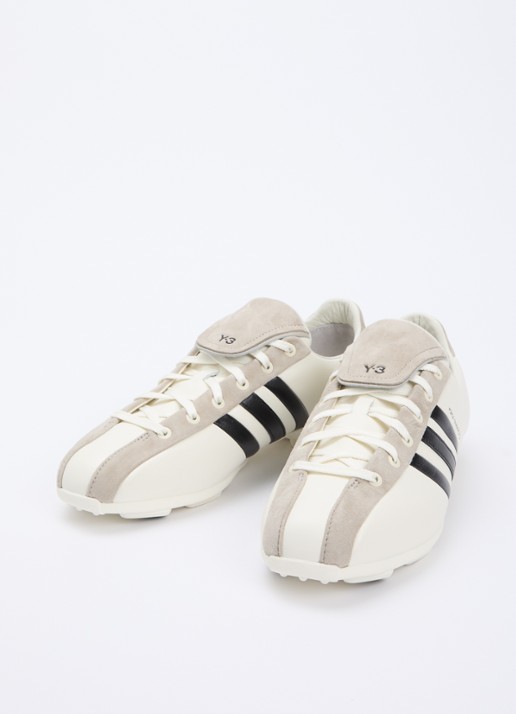Y-3 Field sneaker van leer met details van suède - detail 2 wit