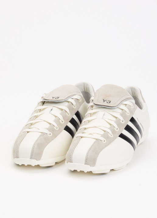 Y-3 Field sneaker van leer met details van suède - detail wit