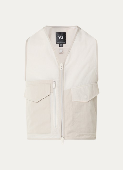 Y-3 Gilet met klepzakken - voorkant 2 bruin