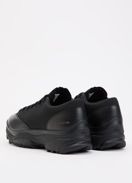 Y-3 GSG9 LOW sneaker van leer met suède bovenwerk - achterkant zwart