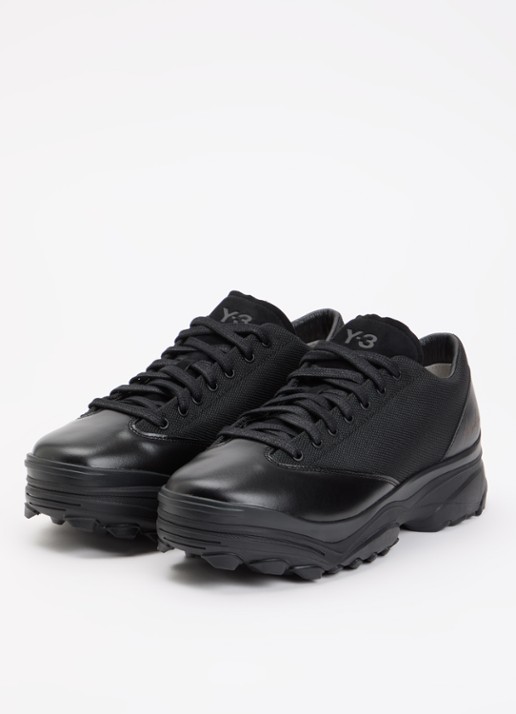 Y-3 GSG9 LOW sneaker van leer met suède bovenwerk - detail 2 zwart