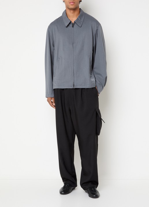 Y-3 Jack in wolblend met steekzakken - voorkant 3 grijs
