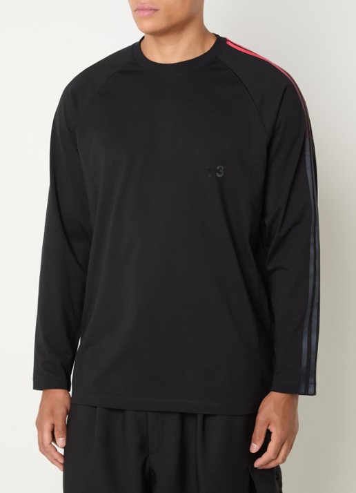 Y-3 Longsleeve met logo - detail zwart