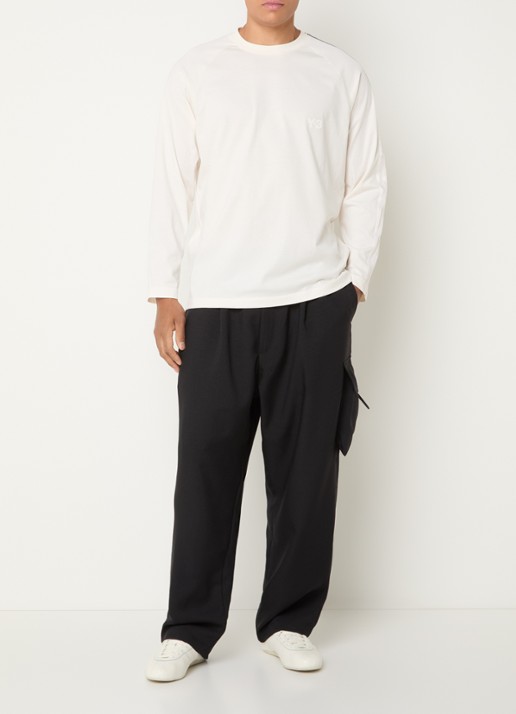 Y-3 Longsleeve met logo - voorkant 3 beige