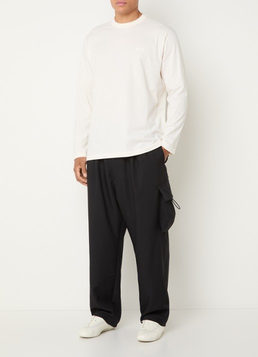 Y-3 Longsleeve met logo - voorkant 4 beige