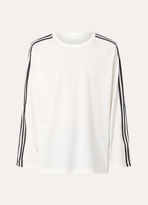 Y-3 Longsleeve met logoprint - voorkant 2 wit
