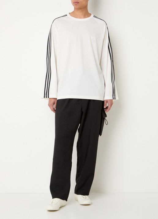 Y-3 Longsleeve met logoprint - voorkant 3 wit