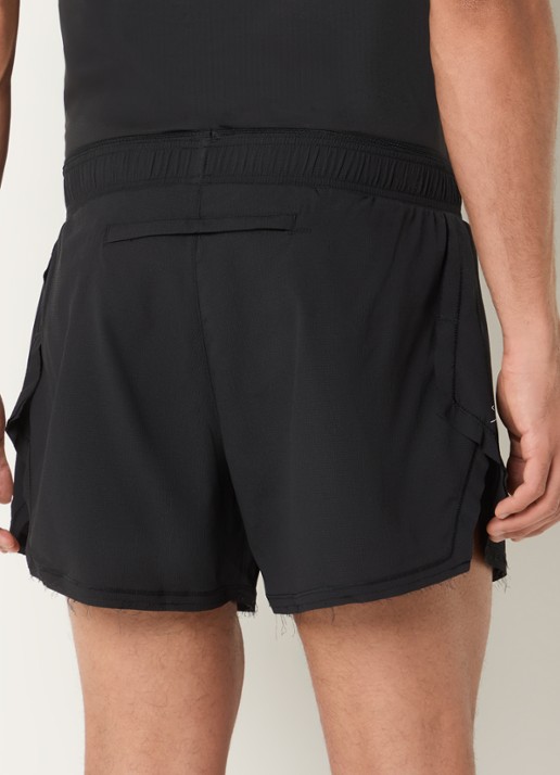 Y-3 Loose fit korte broek met logoprint - achterkant zwart
