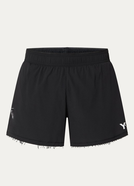 Y-3 Loose fit korte broek met logoprint - voorkant 2 zwart