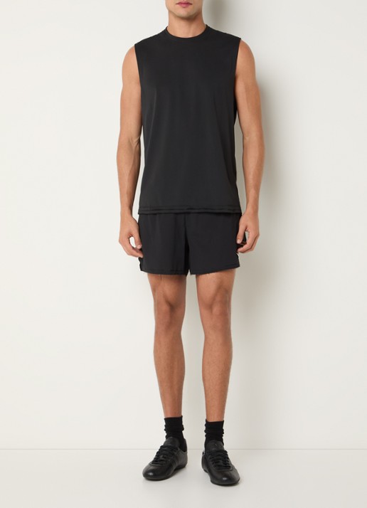 Y-3 Loose fit korte broek met logoprint - voorkant 3 zwart