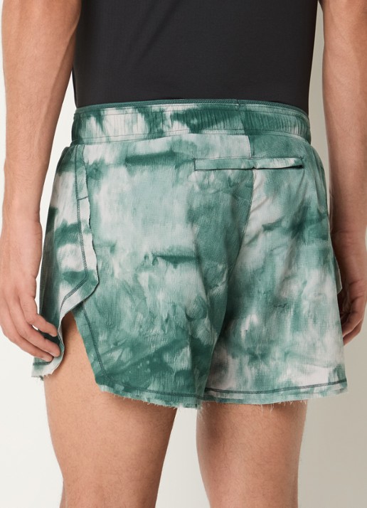 Y-3 Loose fit korte broek met print - achterkant groen