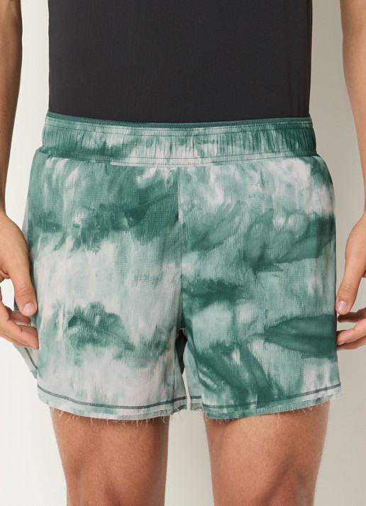 Y-3 Loose fit korte broek met print - detail 2 groen
