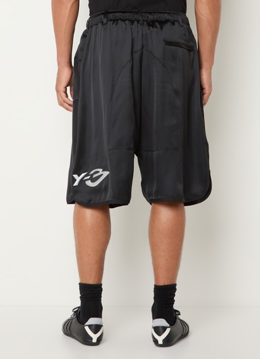 Y-3 Loose fit korte broek van satijn - achterkant 4 zwart