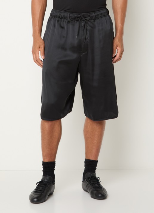Y-3 Loose fit korte broek van satijn - detail 3 zwart