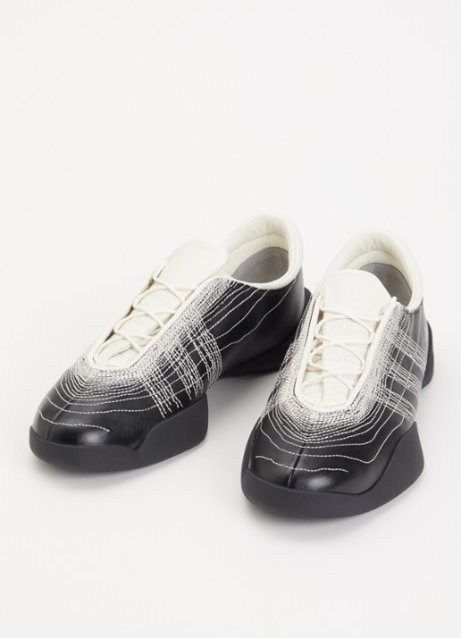 Y-3 Regu Embroidery sneaker van leer - detail 2 zwart