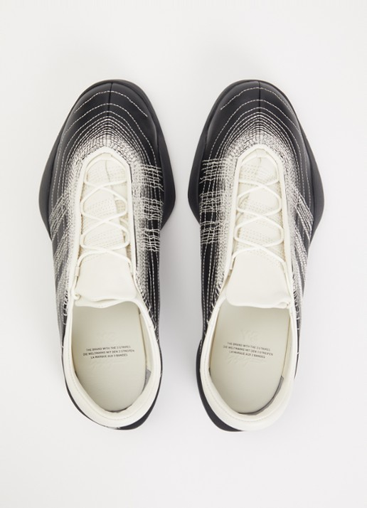 Y-3 Regu Embroidery sneaker van leer - detail 3 zwart