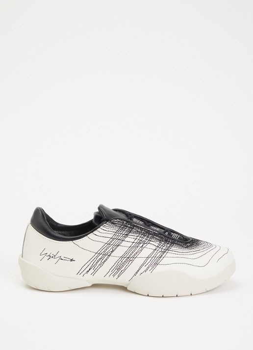 Y-3 Regu Embroidery sneaker van leer - voorkant 5 wit