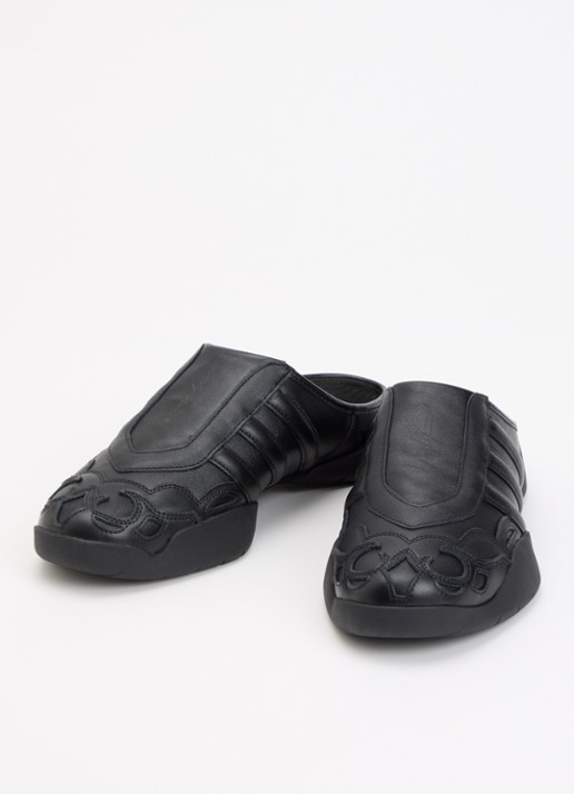 Y-3 Regu muiltje van leer - detail 3 zwart