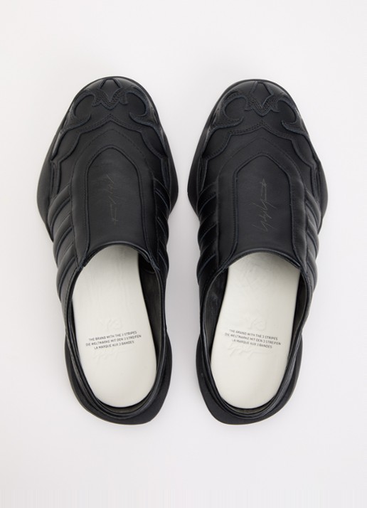 Y-3 Regu muiltje van leer - detail 4 zwart