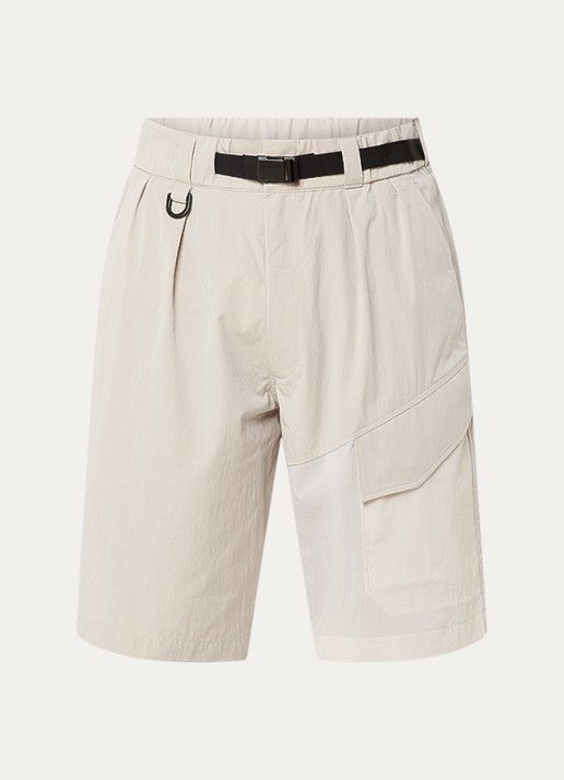 Y-3 Straight fit korte cargobroek met steekzakken - voorkant 2 grijs