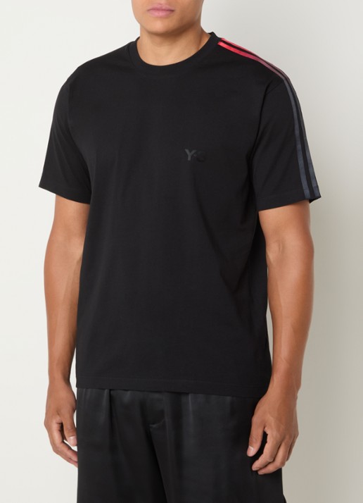 Y-3 T-shirt met logo - detail zwart