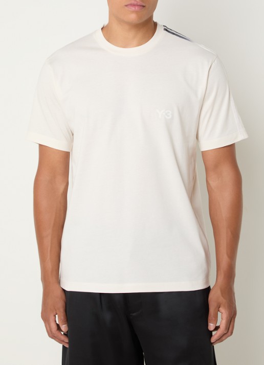 Y-3 T-shirt met logo - detail 2 beige