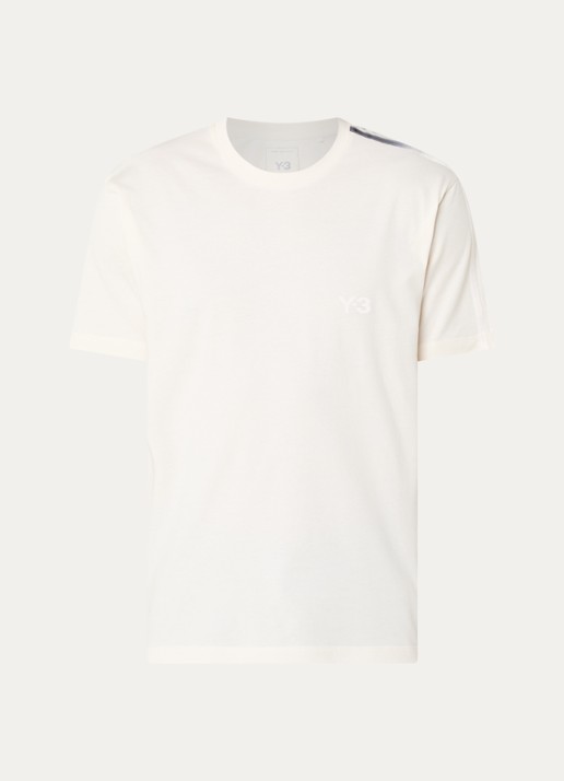 Y-3 T-shirt met logo - voorkant 3 beige