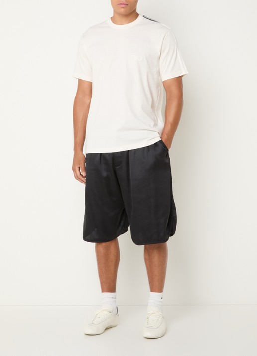 Y-3 T-shirt met logo - voorkant 4 beige