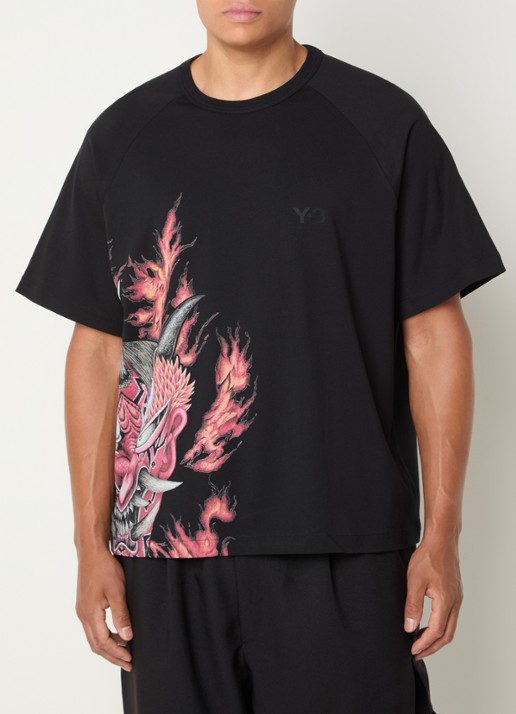 Y-3 T-shirt met print - detail 3 zwart