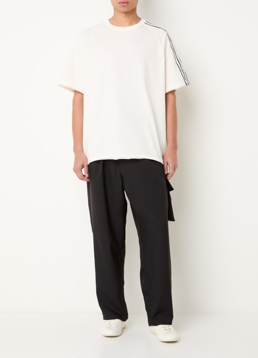 Y-3 T-shirt met ronde hals - voorkant 3 creme
