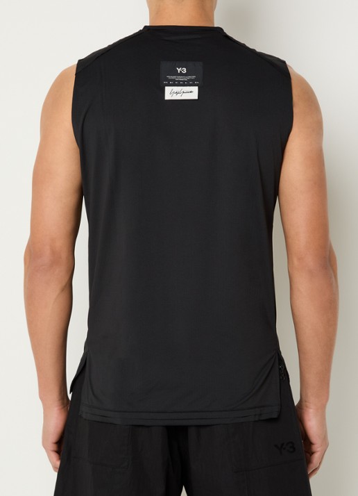 Y-3 Tanktop met logo - achterkant zwart