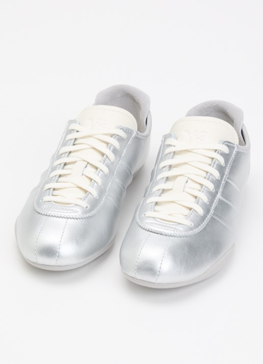 Y-3 Tokyo sneaker van leer - detail 2 zilver