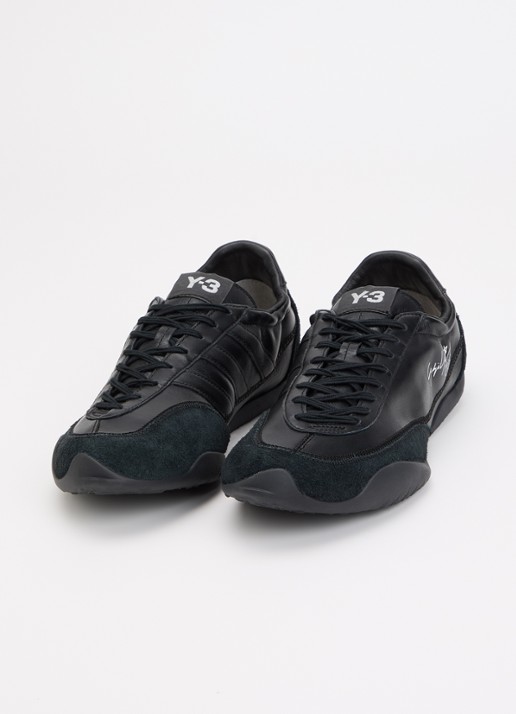 Y-3 Tokyo Warped sneaker van leer met suède details - detail 3 zwart
