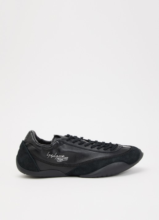 Y-3 Tokyo Warped sneaker van leer met suède details - voorkant 5 zwart