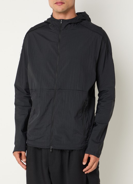 Y-3 Windjack met structuur en gerafelde zoom