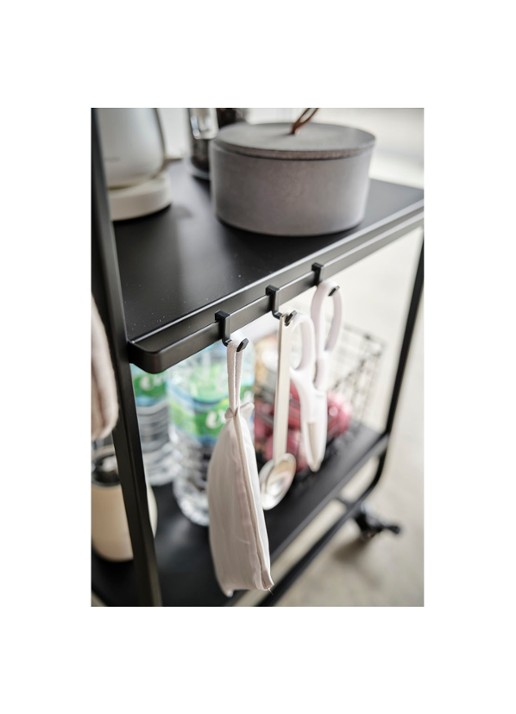 Yamazaki 3-Tiered Tower opbergtrolley  - detail 5 zwart