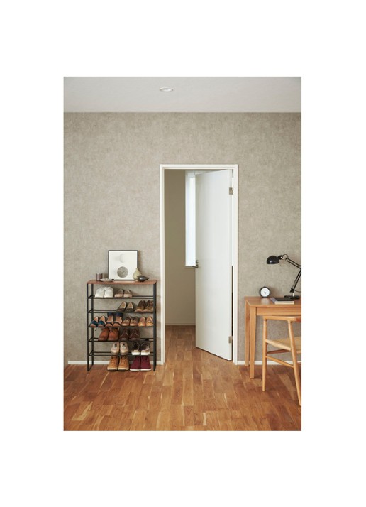 Yamazaki 6 Tier Wood schoenenrek - voorkant 3 zwart