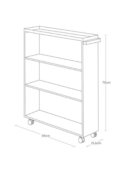 Yamazaki Tower boekenkast 70 cm - voorkant 3 zwart