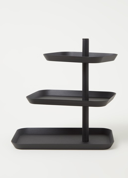 Yamazaki Tower etagère 25,5 cm - voorkant 2 zwart